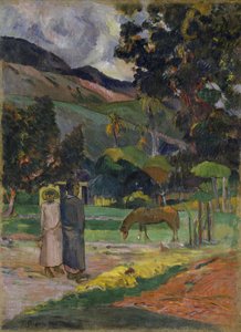 タヒチの風景 作： Paul Gauguin